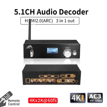 5.1 CH Audio Dekodér Bluetooth 5.0 Receiver DAC DTS, AC3 4K kompatibilný s HDMI Prevodník ARC PCUSB DAC Bluetooth Audio DAC