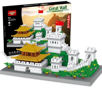 Mesto Architektúry Mini Starovekej Čínskej Architektúry Stavebné Bloky Great Wall Model Zostavený Hračky Tehál Darčeky pre Dievča a Chlapca