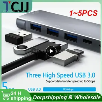 1~5 KS V 1 USB C Hub s RJ45 SD/TF Kariet Typu C 3.1 Až 4K HD Adaptér PD Rýchle Nabitie pre MacBook Notebook Notebook