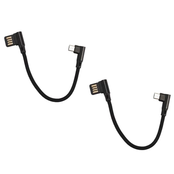 2 ks 15 cm Micro - USB 5Pin Pravom Uhle Doľava, Pravý Uhol 90 Stupňov, USB 2.0 Dual Koleno Údaje Nabíjací Kábel