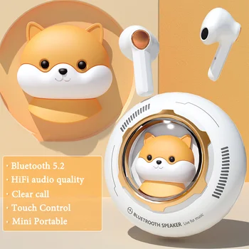Nové Kawaii Cartoon TWS Bezdrôtové Slúchadlá HiFi Stereo Bluetooth Slúchadlá Dotykové Ovládanie Hudby Roztomilý Zvierat Slúchadlá Pre Dievča Telefón