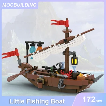 Malá Rybárska Loď Model MOC Stavebné Bloky DIY Zhromaždiť Tehly Prepravu Vzdelávacie Kreatívne Displej Hračky, Darčeky 172PCS