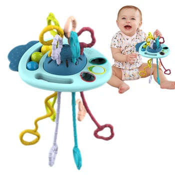 Montessori Zmyslové Hračky Silikónové Vytiahnite Reťazec Hračky Baby Činnosť v prstoch Rozvoj Vzdelávacie Hračky pre Deti 1 2 3 Rok