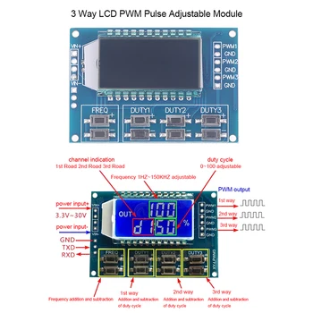 3 Spôsob LCD Podsvietenie Digital Signal Generator Square Wave PWM Impulzov Frekvencie Povinnosť Pomer Nastaviteľné Modul