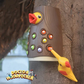 Ďatle Montessori Hračka Magnetické Chytiť Červ Chyby Malé Vtáky Kŕmenie Hry Hračky pre Deti detský Skoro Vzdelávacie Hračky Rodina