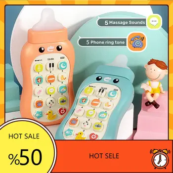 Baby Telefón Inteligentné Dieťa Raného Vzdelávania hračka Mobilný Telefón Hudobné Fľaša Hračka Baby Kúsoček Cumlík Teether Simulácia Fľašu