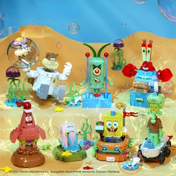 SpongeBob SquarePants Patrick Star Cartoon Stavebné Bloky, Anime Postavy Zmontované Hračky Dieťa Narodeniny Halloween Prítomný