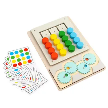 Slide Puzzle Hračka Farby Zodpovedajúce Hra Vzdelávacie Logická Hra Montessori Hračky S 12 Kariet Otočná Šachové Figúrky Zodpovedajúce Hračka