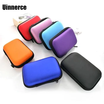 Móda Mini Taška Tvrdý Nabíjačku PU Kožené Slúchadlá Prípade Skladovania USB Kábel Organizátor Farebné Prenosné Slúchadlá zberného Boxu