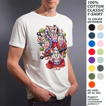 Jeden Kus Yamato Anime Vytlačené T Shirt Pre Mužov, Ženy Bavlna Bežné 16 Farieb Krátky Rukáv T-shirts Y2K Unisex Letné Oblečenie