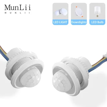 MunLii AC85V-265V LED PIR Nastaviteľné Oneskorenie Vložené Ľudské Telo Infračervený Detektor Infračervený Senzor Pohybu, Detektor Prepínač