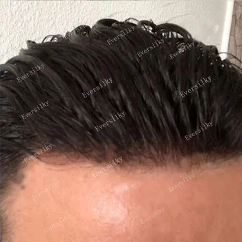 Prírodná Vlasová Super Odolné Tenkú Kožu v Plnej PU Microskin Vlasy Parochňa 100% Ľudské Vlasy Parochňa Mens Toupee Kapilárnej Protéza Pre Mužov