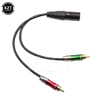 3pin Kábel Metal Audio Konektor Kábla Kábel XLR-2 RCA Samec Audio Adapterfor Mikrofón, DVD, TV, Stereo Audio Zosilňovač