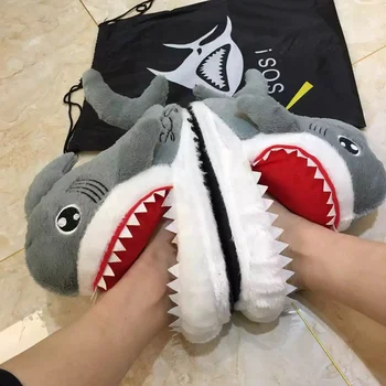 Cartoon Shark Zábavné Topánky Dievčatá Krásne Vnútorné Papuče Dámy Domov Topánky 2023 Módne Oblečenie Pre Teplé Papuče Ženy Zimné Topánky