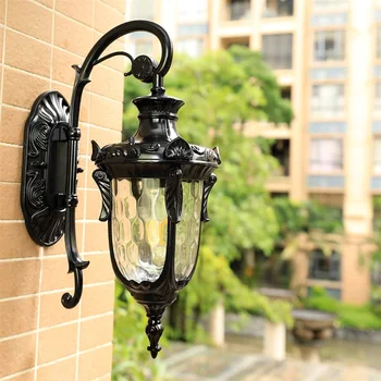 Vonkajšie Nástenné Svietidlo Klasického Retro Čierna Osvetlenie LED Sconces Nepremokavé Dekoratívne pre Domáce Uličkou