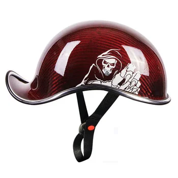 Retro nízky profil prilba Uhlíkových vlákien motocyklové prilby Napoly otvorené strane motocykla retro prilba