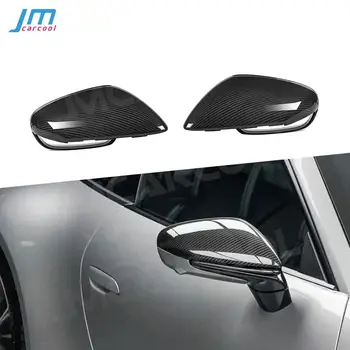 Auto bočný pohľad Zrkadlo Pokrytie Čiapky pre Porsche Taycan 911 9J1 2019+ 992 2021+ LHD Suché Uhlíkových Vlákien Zadné Bočné Zrkadlo Pokrytie
