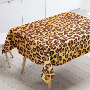 Obdĺžnikový Obrusy Dekoratívne Tabuľka Kryt 3D Tlač Leopard Abstraktné Jedálenský Stôl Handričkou