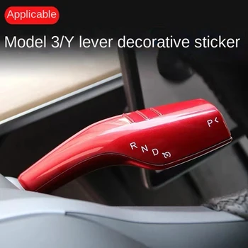Auto-styling Pre Tesla Model 3 Model Y Interiéru Pre model 3 ABS Black Red Stĺpec Shift ochranný Kryt