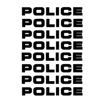 8 X Osobnosti Auto Nálepky Polícia Reflexné Nálepky, Nálepky na Motocykel, Dekoratívne Doplnky Biela/Čierna/strieborná,16 cm*2cm