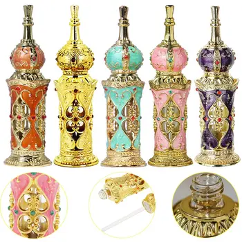 1 Ks 12mL Vintage Kovové Parfum Fľašu Arabskom Štýle Esenciálny Olej Fliaš Prázdnych Fľašiach Dekorácie, Darčeky