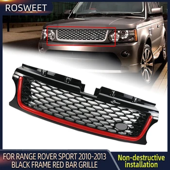 Čierny Rám Červené Panel Mriežka Pre Land Rover Range Rover Sport 2010-2013 Rok Autobiografie Štýl Auto Predný Nárazník Racing Grily