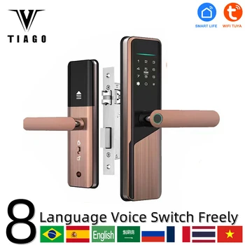 TIAGO T3 TUYA WIFI, Mobilný Telefón, Diaľkové Odomknutie Odtlačkov prstov Magnetické Karty Heslo Zadajte Dočasné Heslo Smart Dverí Zamky