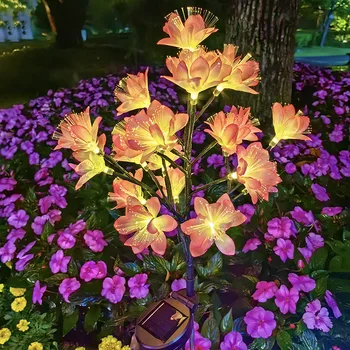 LED Solárne Svetlá Vonkajšie Simulácia Camellia Kvet Trávnik Lampa Nepremokavé Záhradu, Nádvorie Dekor Optický Kvet Slnečné Svetlo