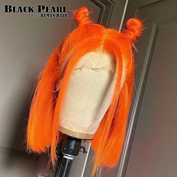 Orange Zázvor Farba Čipky Dopredu Ľudské Vlasy, Parochne Na Predaj Vzdialenosť 13*1 Glueless Preplucked Ľudských Parochne Pripravený Ísť Peruánskej Vlasy S