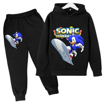 2023 Nový Detí Sonic Dvoch-dielny Hoodies+Nohavice Oblečenie Sady Detí, Chlapcov A Dievčatá Amerike Anime Sonic Kostým Oblečenie