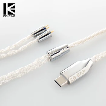 KBEAR T3 Plus 16 - Core Dekódovanie HIFI Slúchadlá Audio Kábel Typu s-C Na MMCX / 2PIN / TFZ Konektor