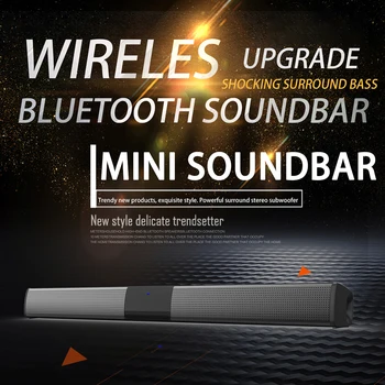 Soundbar Bezdrôtová Zvuk box Prenosný Výkonný Reproduktor 3D Stereo domáceho Kina Subwoofer, Diaľkové Ovládanie, Podpora USB/TF