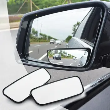 2 ks Auto Spätné Zrkadlo 360 Stupňov Rotácie High-definition Široký Uhol Nastaviteľný Obdĺžnikový Blind Spot Zrkadlo Drop Shipping
