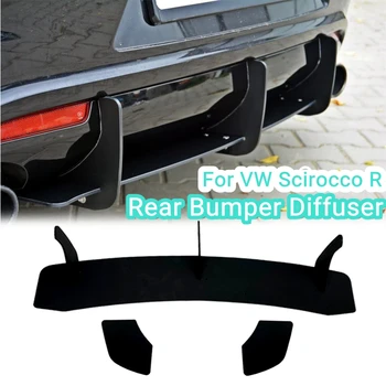 Pre Volkswagen VW Scirocco R 2009-2016 Zadný Nárazník Čierny Difúzor Výfukových Držiaka Rozdeľovača Spojler Doska Pery Telo Súpravy Tuning