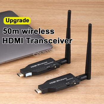 1080p 50M Bezdrôtové pripojenie HDMI Extender Video Vysielač a Prijímač zobrazovací Adaptér pre Kamery, PC Streaming TV Monitor, Projektor