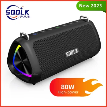 SODLK T18 Phantom 80 W High-výkon Vonkajšie Karaoke Stroj Prenosné Bezdrôtové Bluetooth Reproduktory 10000mAh Batérie Dlhá výdrž Batérie