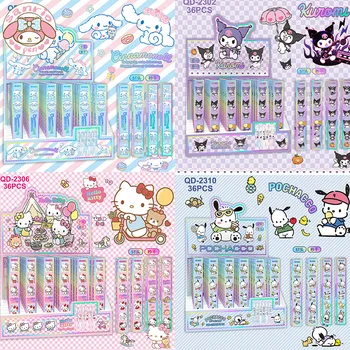 Nové Sanrio Tvorivé Gélové Pero 36pcs Hello Kitty Melódie Kuromi Pochacco Kawaii Papiernictvo Študent 0.5 Black Školy Dodanie Veľkoobchod