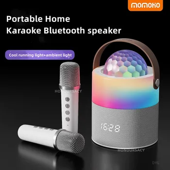 Prenosné Hodiny Mini Karaoke Bluetooth Reproduktor Bezdrôtový Mikrofón Stereo Subwoofer Vysokej Hlasitosti Caixa De Som Detí Darčekovej krabičke