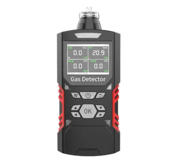 Prenosné čerpanie 4 v 1 alarm plynu detektor prispôsobiť pre plyny, H2S CO O2 CH4 detektor úniku plynu