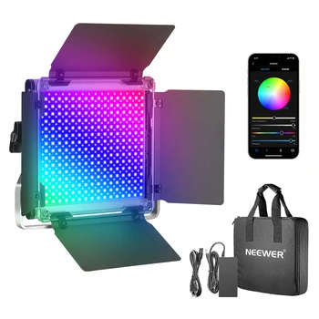 Neewer RGB Led Svetlo s APP Riadenie, SMD Led CRI95/3200K-5600K/Jas 0-100%/0-360 Nastaviteľné Farby/10 Platných Scény