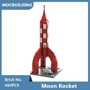 MOC Stavebné Bloky Červený Mesiac Rocket Priestor Modelu Série DIY Zmontované Tehly Kreatívne Vzdelávacie Deti Hračky, Vianočné Darčeky 464PCS