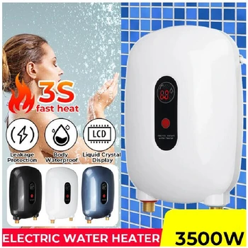 3500W Elektrický Ohrievač Teplej Vody 3-druhá Domácnosť Okamžitý Ohrev Vody Tankless Kúpeľňa so Sprchou Kúrenie regulácia Teploty