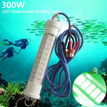 Zelená LED Rybárske Svetlá 5M Kábel 12V Svetlé Nočný Rybolov Svetlo 300W LED Potápanie Svetlá