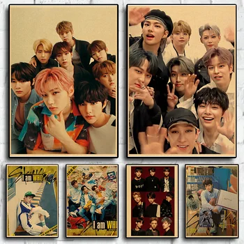 Kórejský Muž Star Chlapec Skupiny Túlavé Deti Retro Umenie Domáce Dekorácie Osobné Foto Plagát Ventilátor Zber Stenu Decor Plagáty