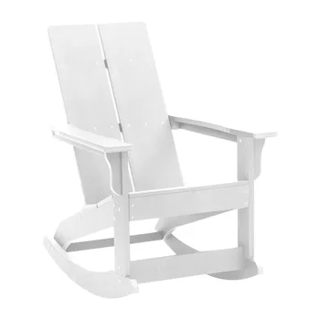 Flash Nábytok Finn Poly Živice Hojdacia Adirondack Stoličky - Whitereclining vonkajší stoličky