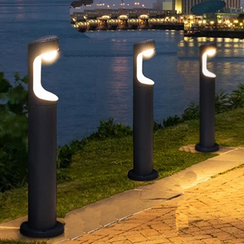 Vodotesný LED Záhrada Obrube Lampa Moderné Hliníkové Trávnik Lampy Pilier Svetlo Vonkajšie Nádvorie Krajiny Cesta Post Svetlo