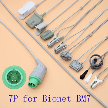 Kompatibilné 7pin Bionet BM7 Spo2 senzor kábel pre dospelých/pediatric/dieťa/Neonate/veterinárne,Prst/Ucho/Noha/Čelo Sonda kábel.
