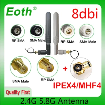 eoth 2.4 g Antény wifi router anténa 2,4 GHz, 5.8 Ghz internet vecí 8dBi antene RP-SMA sma male Dual Band 2.4 G 5.8 G ipex 4 mhf4 21 cm Pigtal