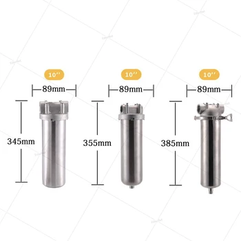 Ťažká Vodný Filter Shell Bývanie Celý Dom Čistenie Vody 304 Nerezovej Ocele-10 inch Filter 3/4 palce NPT Vstup a