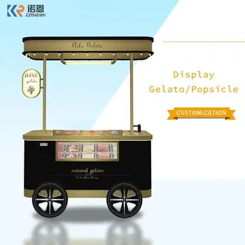 Mobile Gelato Ice Cream Košíka / Popsicle Ice Cream Kiosk Trailer Gelato Ice Cream Košíka Mraznička S Ce